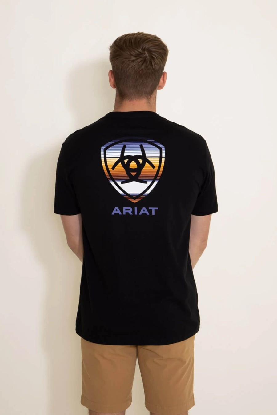 T-Shirts * | Ariat International Ariat Sunset Serape Shield T-Shirt For Men In | 10045290 Black