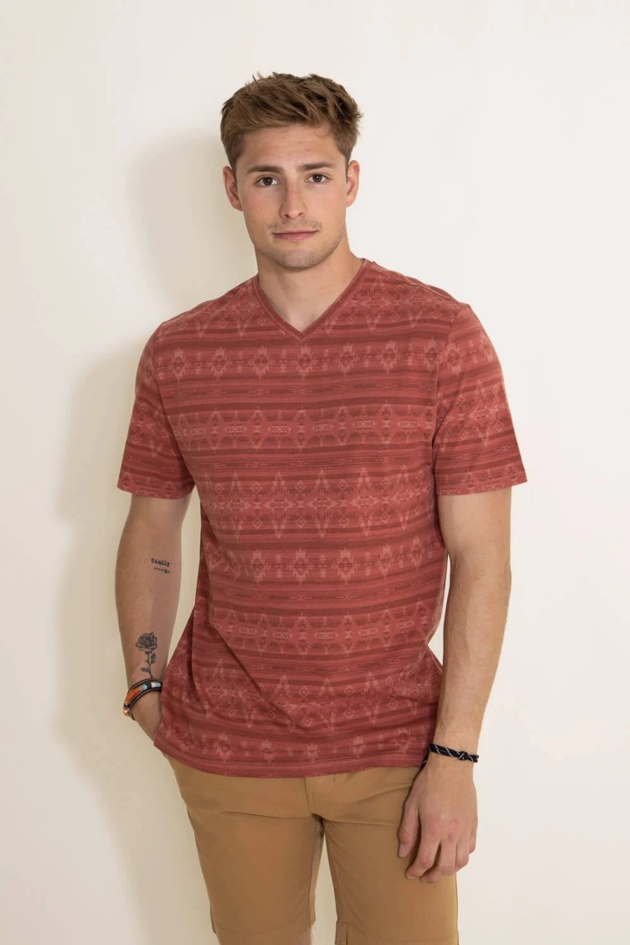 T-Shirts * | Weatherproof-32 Degrees Weatherproof Vintage Knit V-Neck T-Shirt For Men In | S2330351Gk Ochre Red