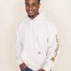 Sweatshirts & Fleece * | Carhartt Logo Sleeve Hoodie For Men In White | K288-W03 Malt