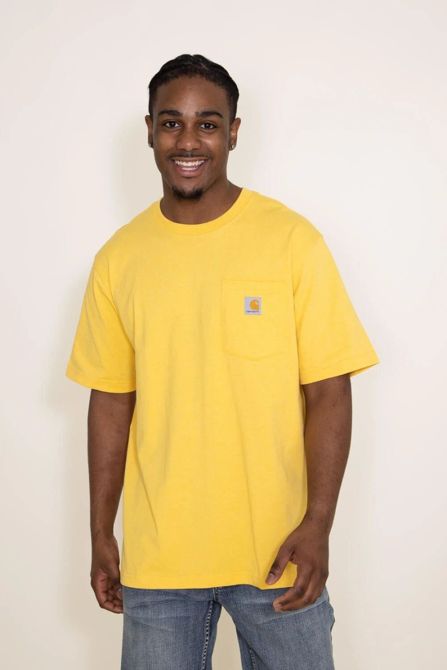 T-Shirts * | Carhartt K87 T-Shirt For Men In Yellow | K87-Y36 Sundance