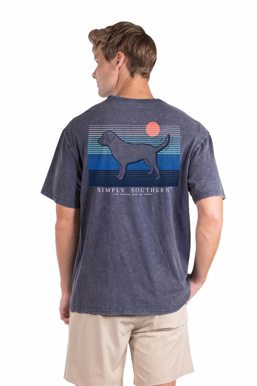 T-Shirts * | Simply Southern Dog Sun T-Shirt For Men In Grey | Sc-Mn-Ss-Dogsun Mood