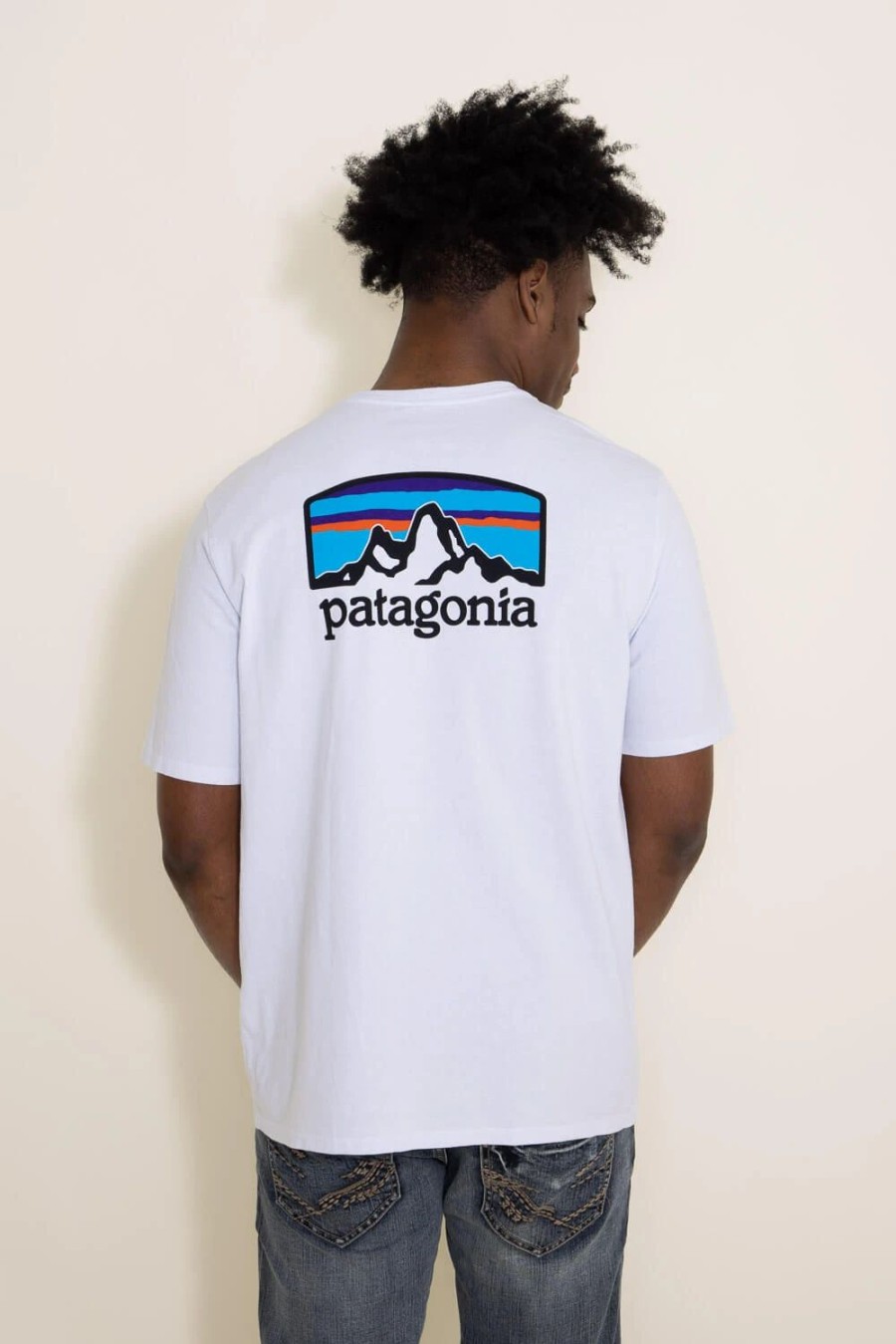 T-Shirts * | Patagonia Men'S Fitz Roy Horizons Responsibili-Tee T-Shirt In | 38501-Whi White