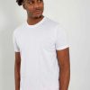 T-Shirts * | Pima Basic Crewneck Tee For Men In White | 3750-Truewhite True White