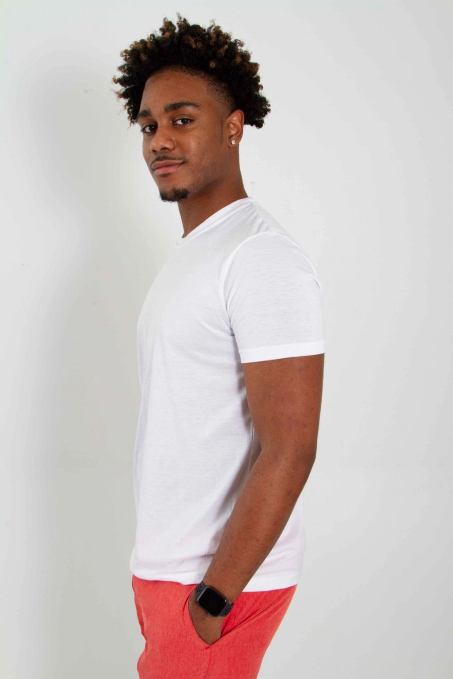 T-Shirts * | Pima Basic Crewneck Tee For Men In White | 3750-Truewhite True White