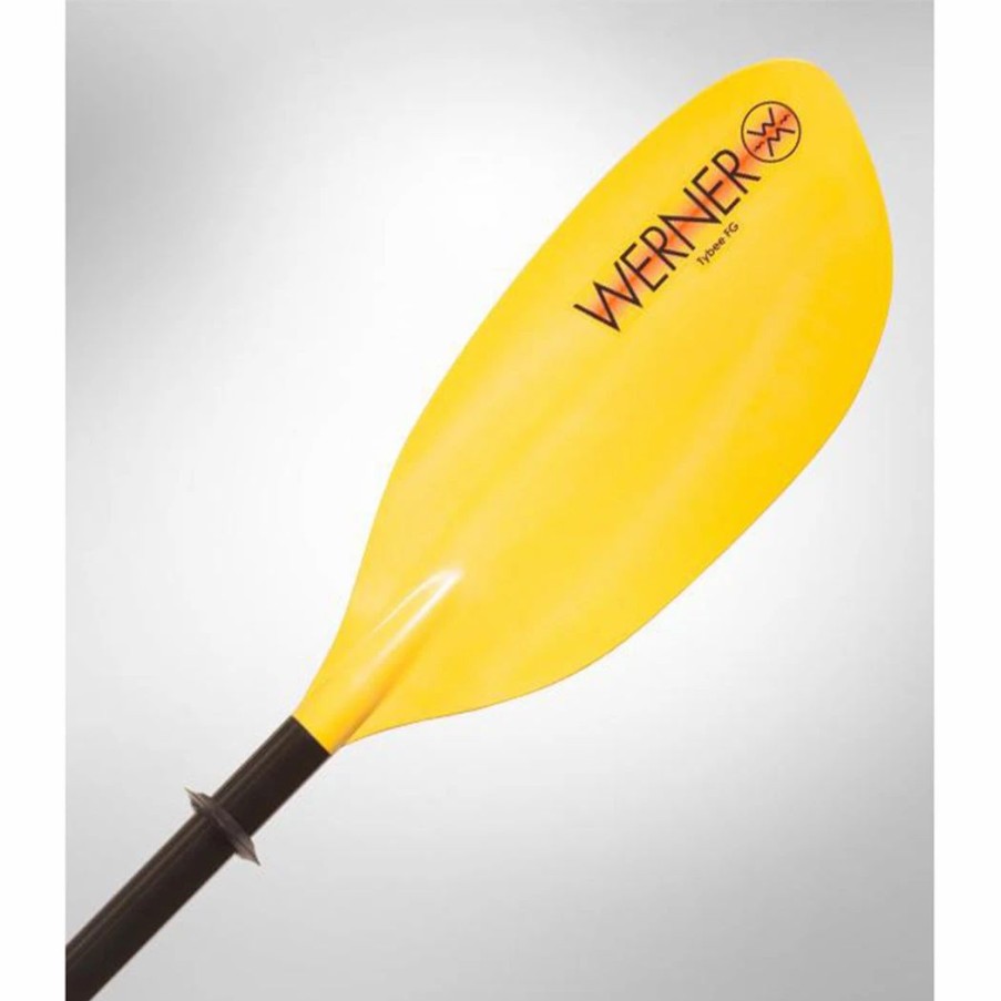 Sup & Kayak * | Werner Paddles Tybee Fiberglass 2-Piece Straight Shaft Paddle Yellow