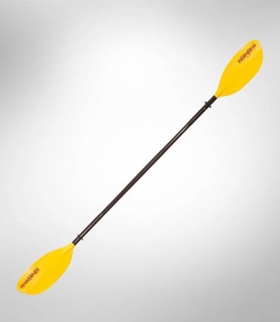 Sup & Kayak * | Werner Paddles Tybee Fiberglass 2-Piece Straight Shaft Paddle Yellow