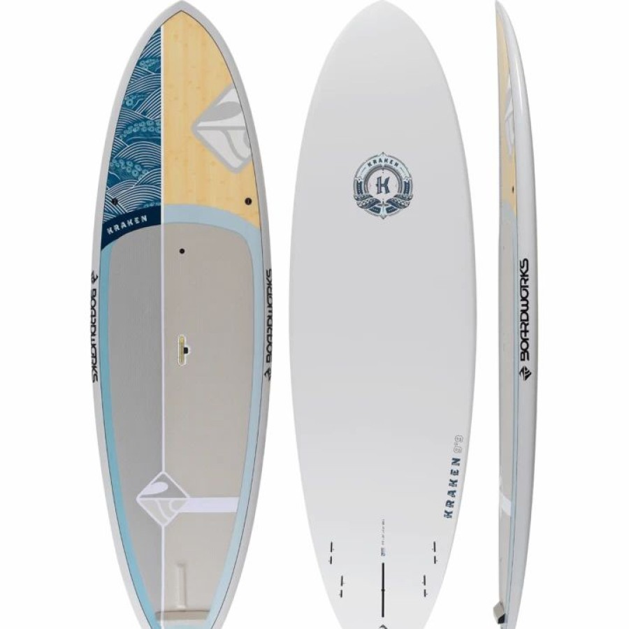 Sup & Kayak * | Boardworks Kraken Sup Bamboo/Grey/Ocean