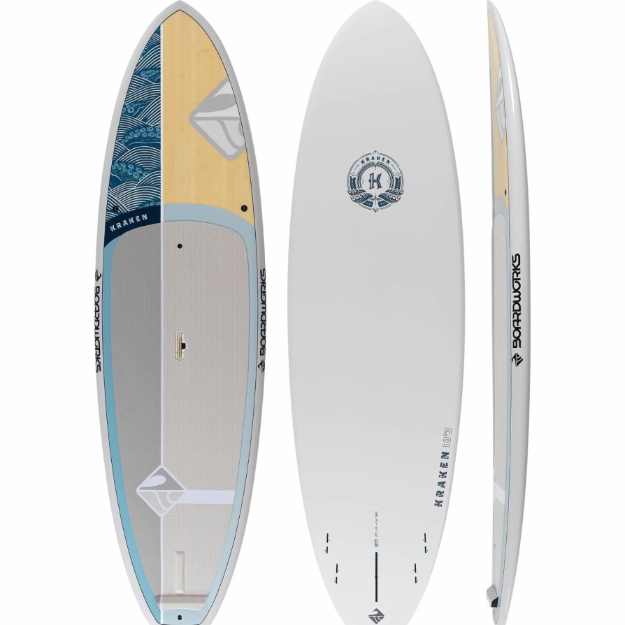 Sup & Kayak * | Boardworks Kraken Sup Bamboo/Grey/Ocean