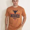 T-Shirts * | Brew City Beer Gear, Inc. Brew City Apparel Coors Banquet Bull Rodeo T-Shirt For Men In Orange | 14870-814B Hthr Rust