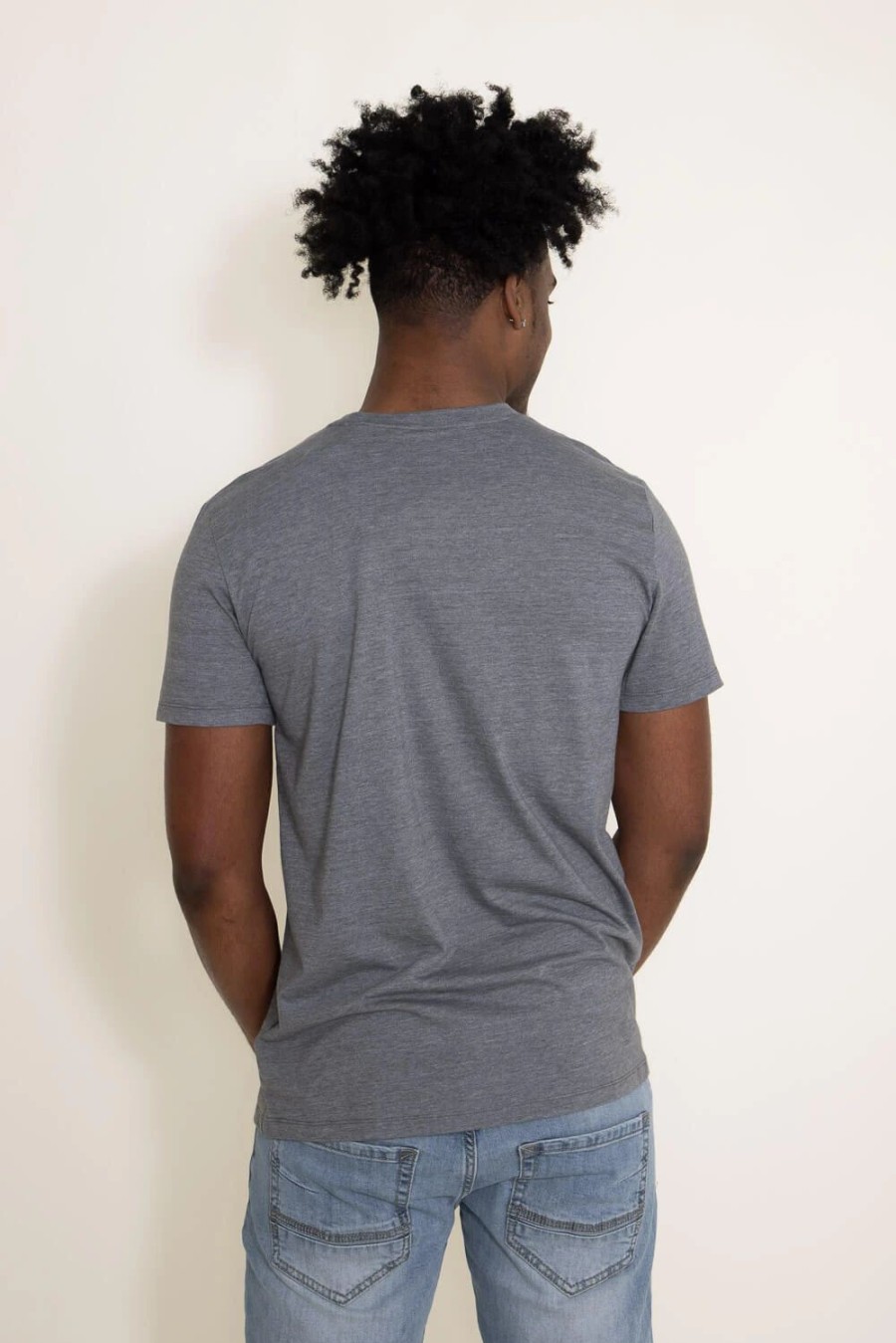 T-Shirts * | The North Face Half Dome Tri Blend T-Shirt For Men In Grey | Nf0A5J2I-Mqh Med Grey Gray