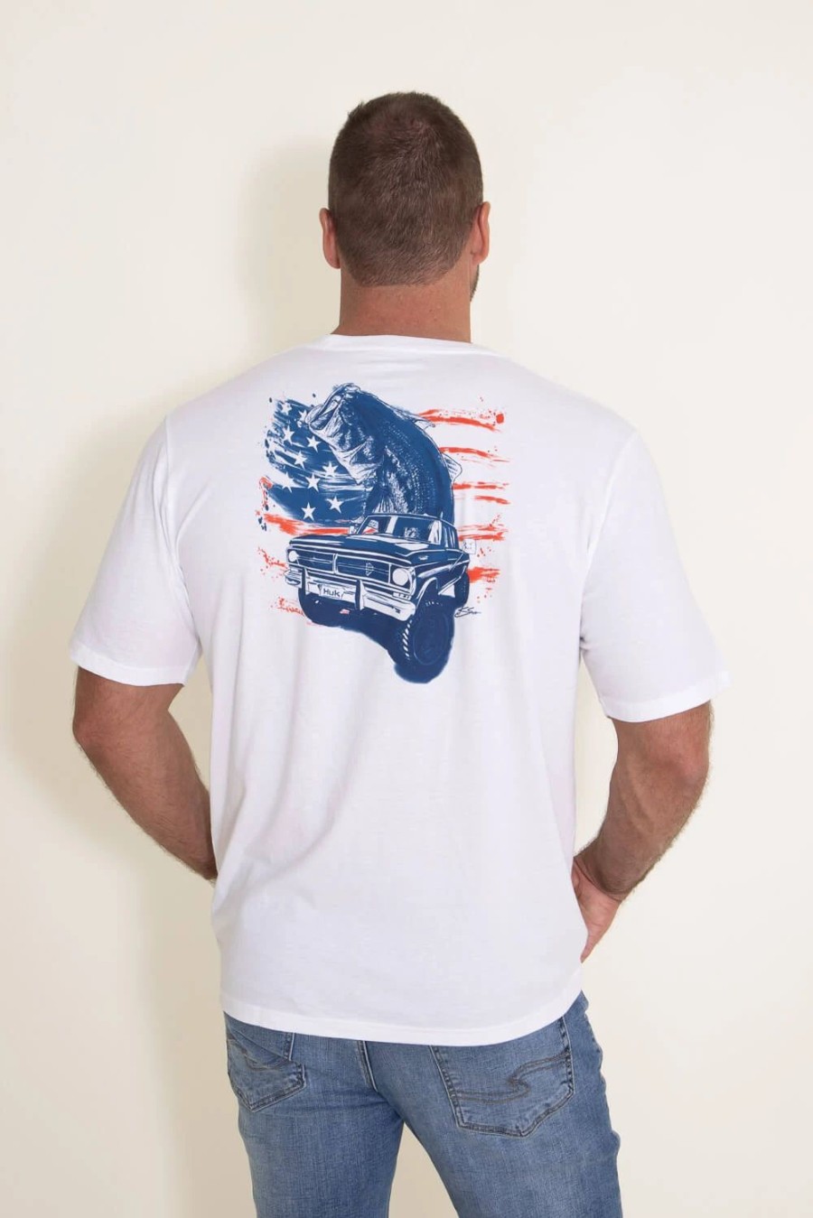 T-Shirts * | Huk Fishing Kc Truck Bucket Tee For Men In | H1000413-100 White