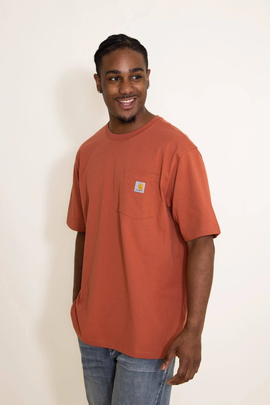 T-Shirts * | Carhartt K87 T-Shirt For Men In Terracotta Orange | K87-Q53 Terrecotta