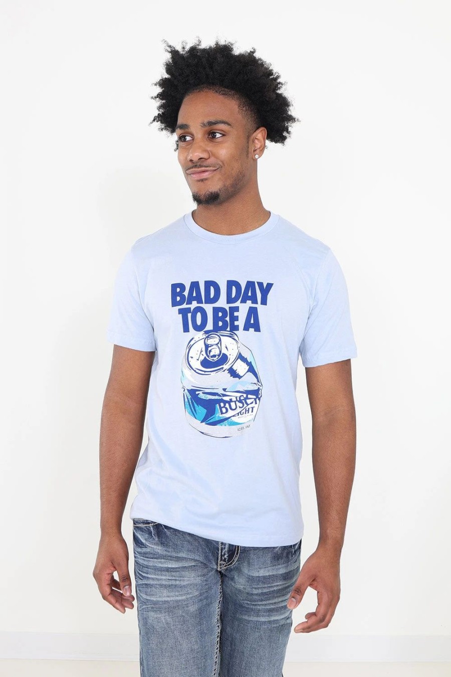 T-Shirts * | Brew City Beer Gear, Inc. Brew City Apparel Busch Light Bad Day T-Shirt For Men In Blue | 16359-901C Light Blue