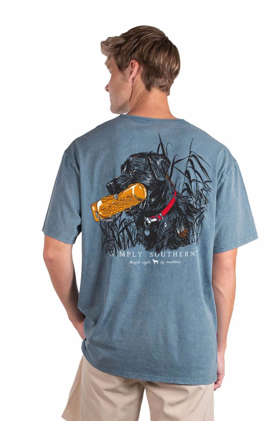 T-Shirts * | Simply Southern Black Lab T-Shirt For Men In | Sc-Mn-Ss-Blacklab Teal