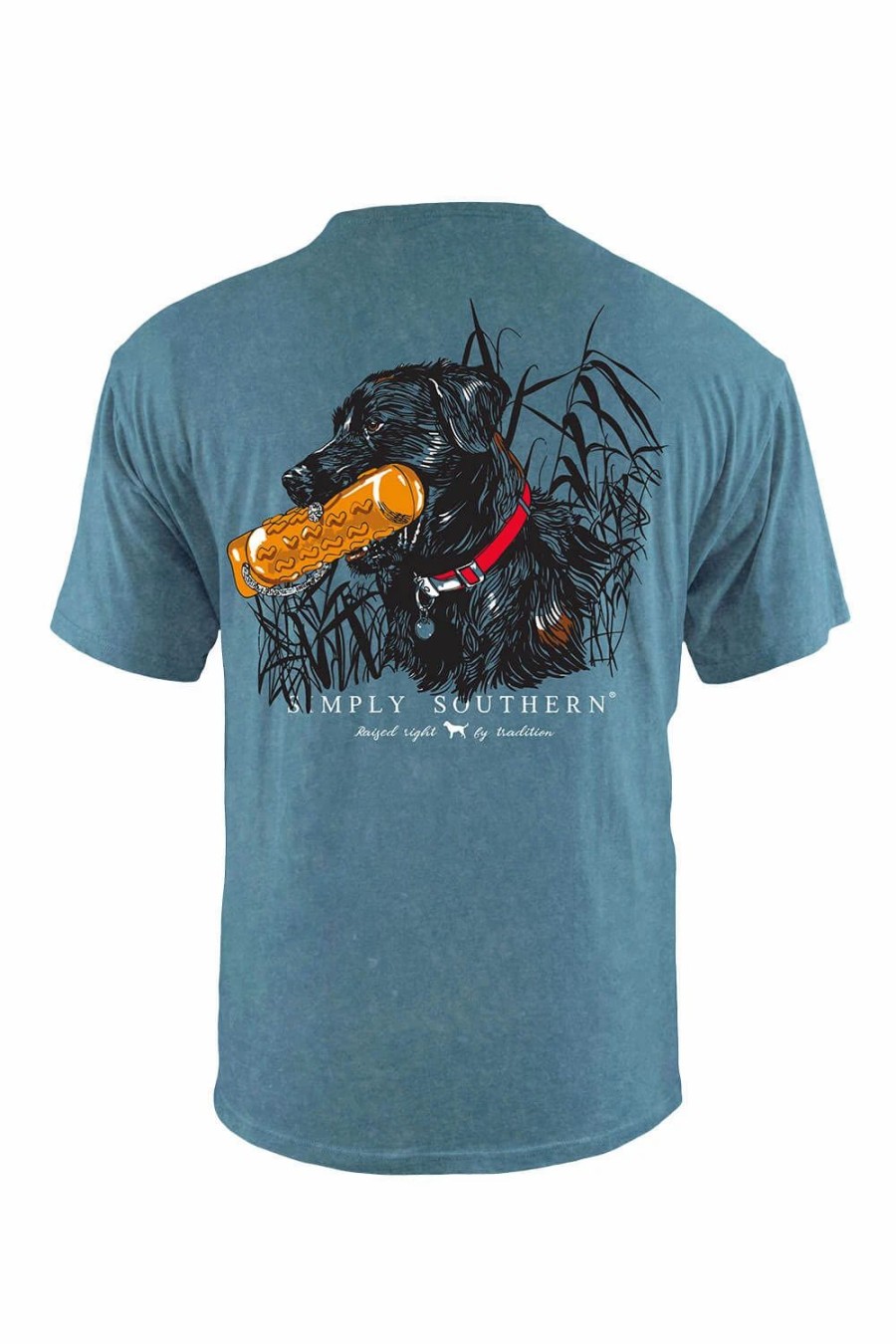 T-Shirts * | Simply Southern Black Lab T-Shirt For Men In | Sc-Mn-Ss-Blacklab Teal