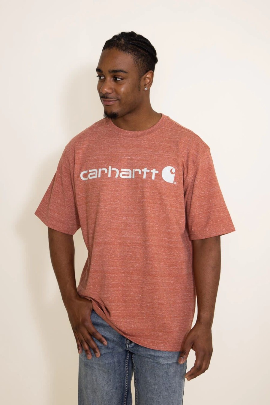 T-Shirts * | Carhartt Graphic Heavyweight T-Shirt For Men In Terracotta Orange | K195-Q58 Terracotta Snow Heat