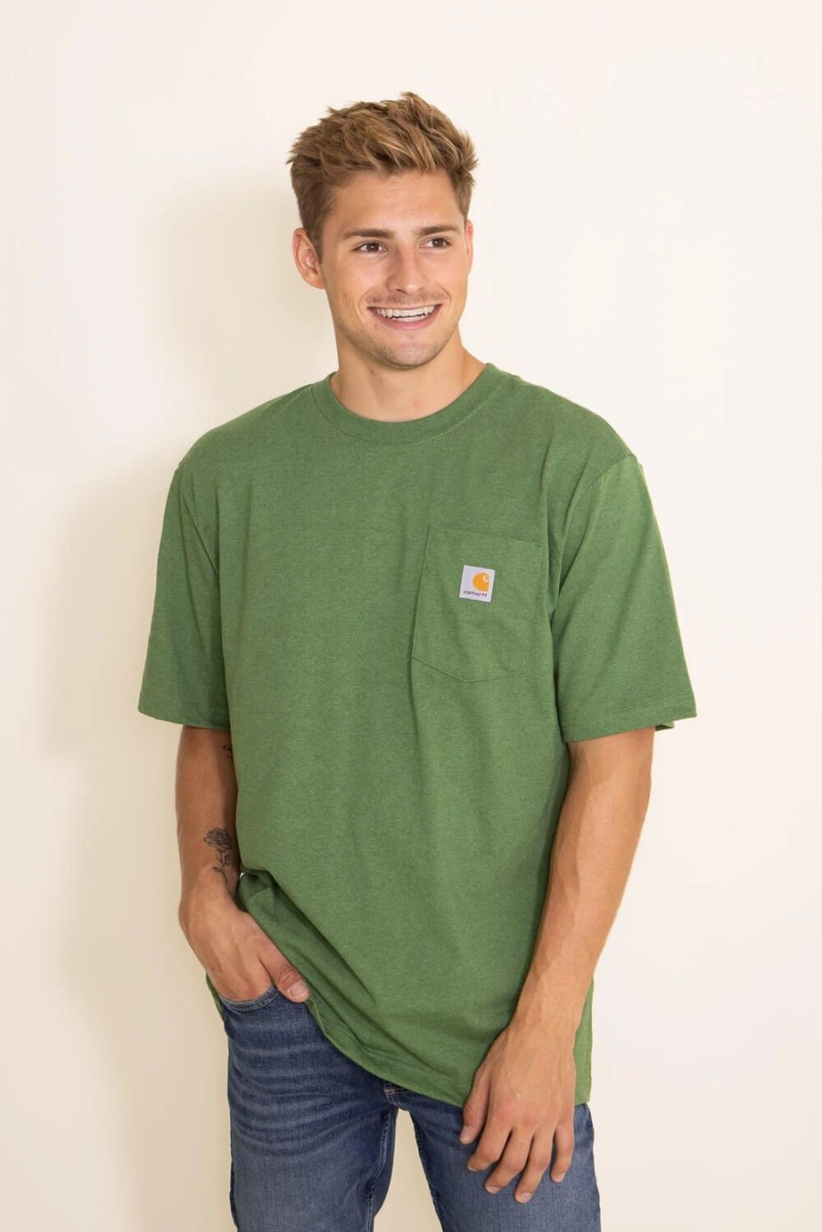 T-Shirts * | Carhartt K87 T-Shirt For Men In | K87-L01 Green