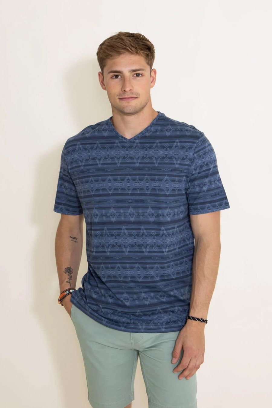 T-Shirts * | Weatherproof-32 Degrees Weatherproof Vintage Knit V-Neck T-Shirt For Men In Indigo | S2330351Gk-Indigo Blue