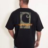 T-Shirts * | Carhartt Loose Heavyweight Camo Logo T-Shirt For Men In | 105755-Blk Black