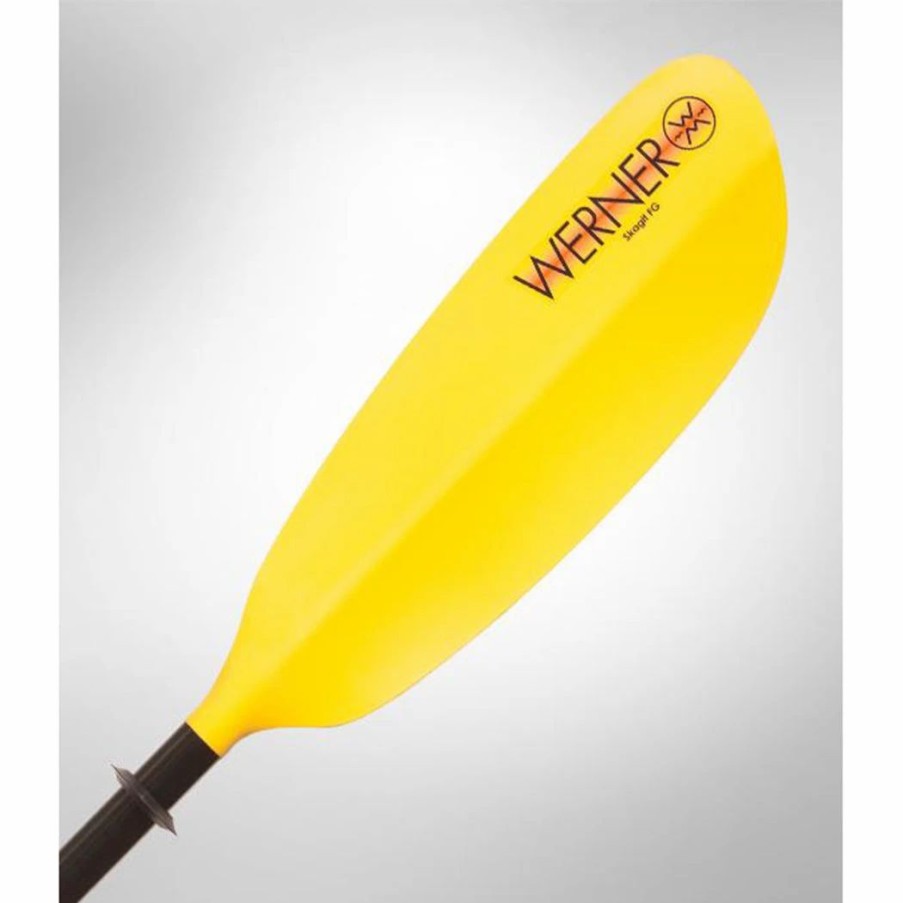 Sup & Kayak * | Werner Paddles Skagit Fiberglass 2-Piece Straight Shaft Paddle Yellow