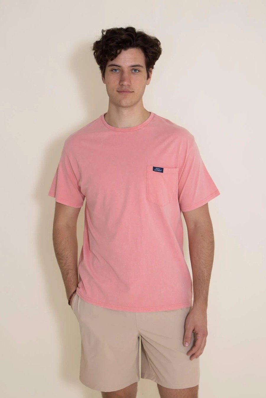 T-Shirts * | Simply Southern Pocket T-Shirt For Men In Pink | Pp-0123-Scpkt Shrimp