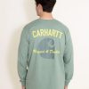 T-Shirts * | Carhartt Relaxed Fit Long-Sleeve Graphic T-Shirt For Men In Green | 105428-Ga0 Jade Lt Green