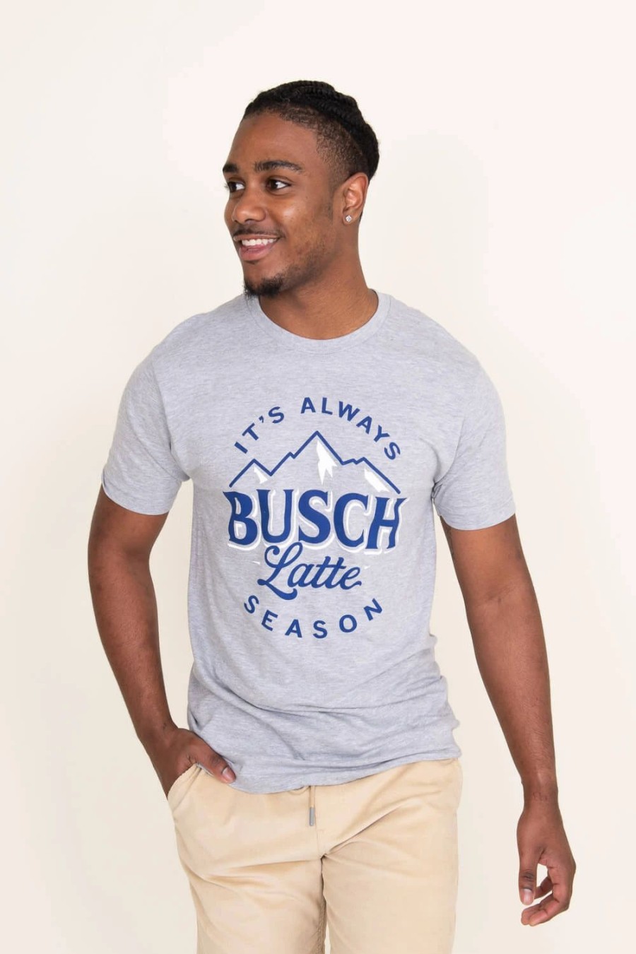 T-Shirts * | Brew City Beer Gear, Inc. Brew City Apparel Busch Latte Season T-Shirt For Men In Grey | 14808-825D Athletic Heather