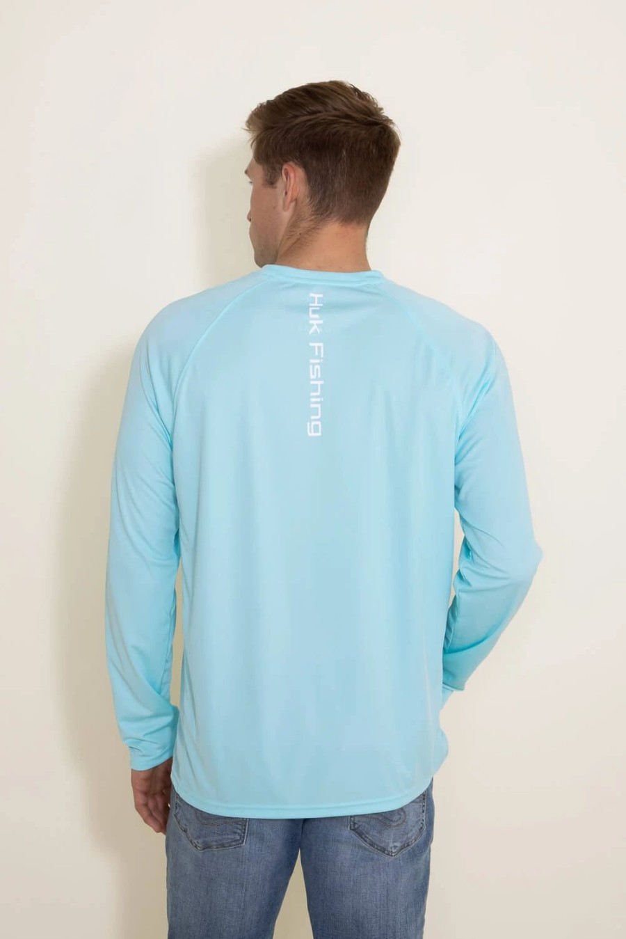 T-Shirts * | Huk Fishing Vented Pursuit Long Sleeve T-Shirt For Men In Light Blue | H1200524-364 Island Paradise