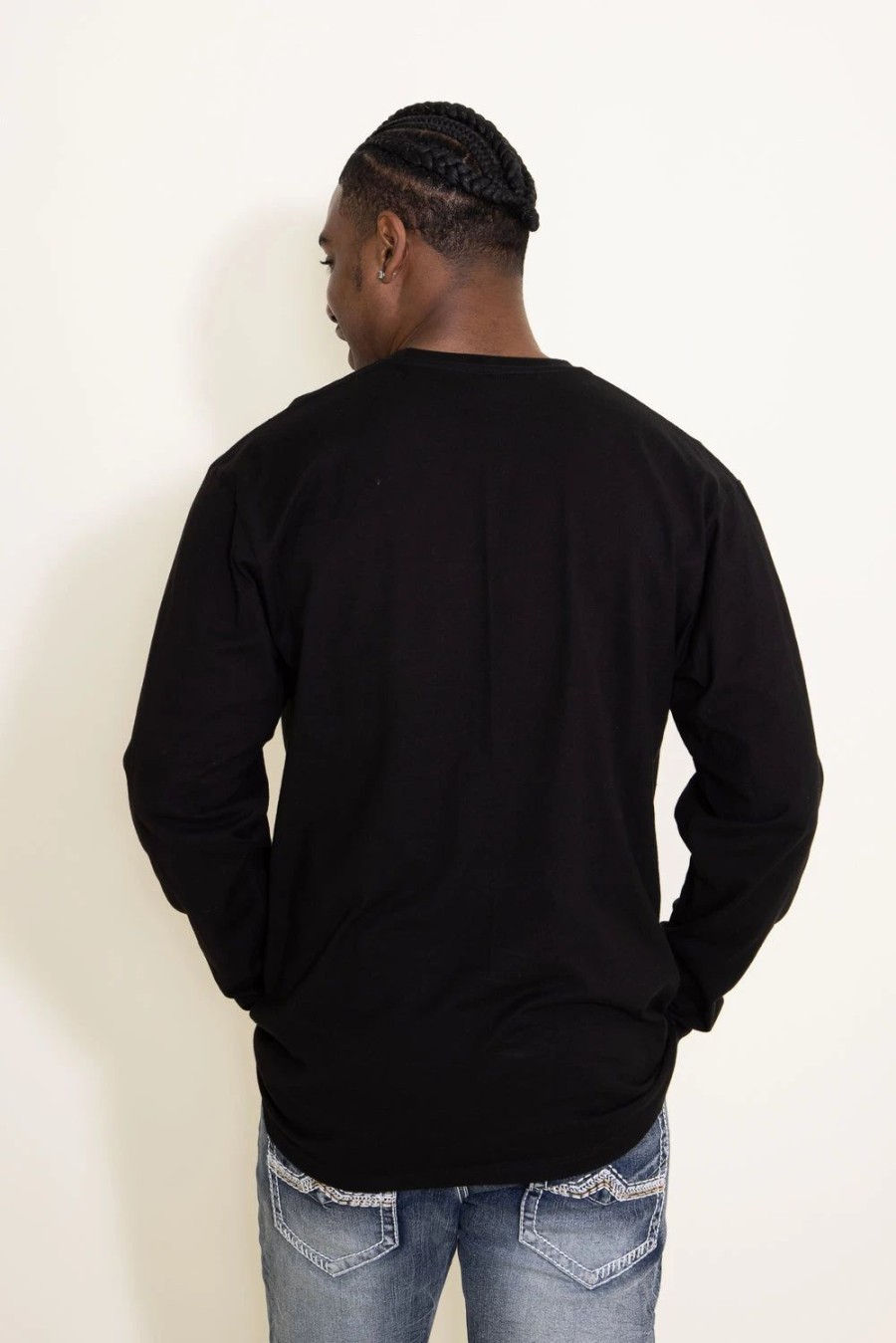 T-Shirts * | American Classics Long Sleeve Yellowstone Logo T-Shirt For Men In | Ystn510-206 Black