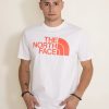 T-Shirts * | The North Face Half Dome T-Shirt For Men In White | Nf0A812M-Xk8 White/Orange