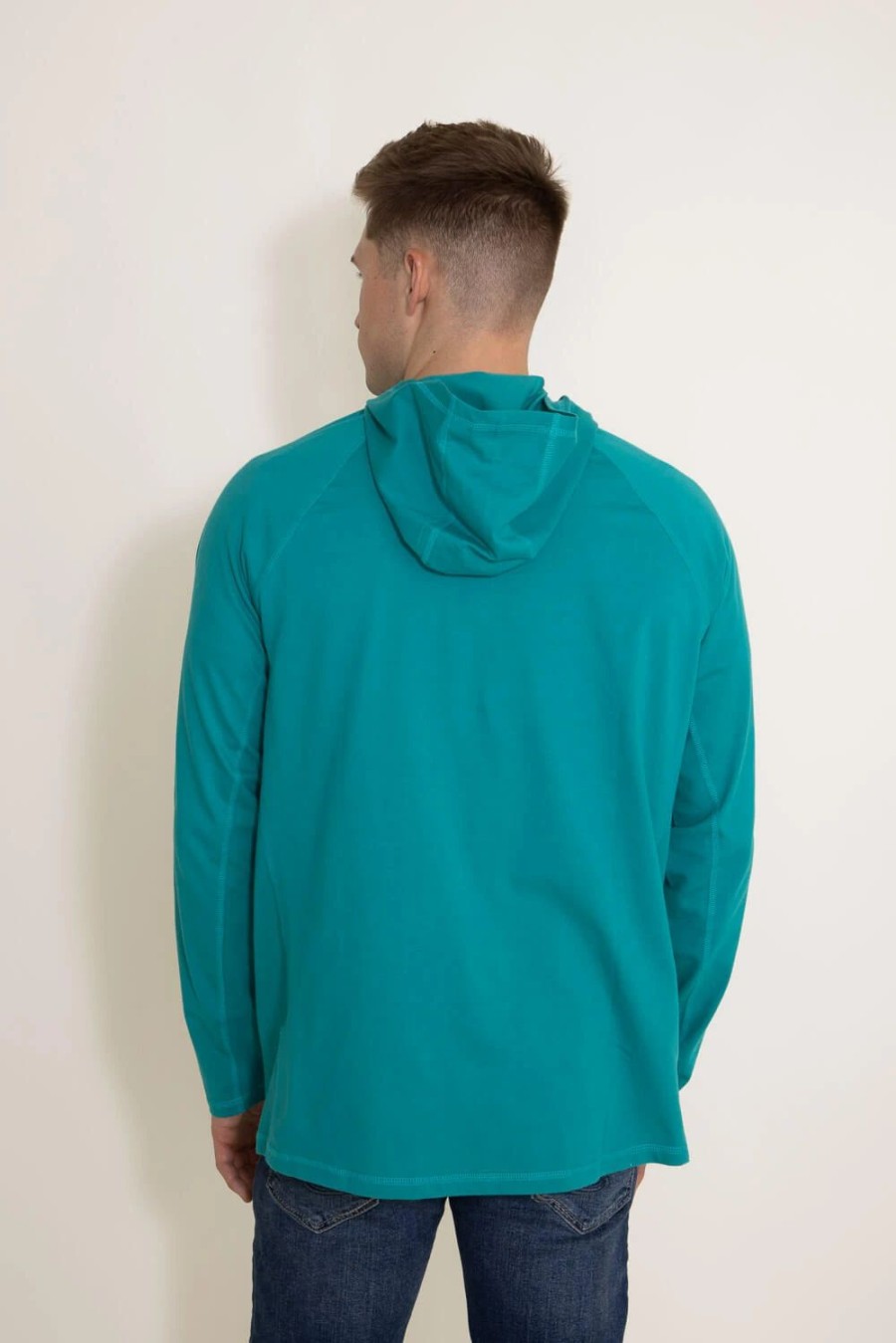 T-Shirts * | Carhartt Relaxed Midweight Long Sleeve Hooded T-Shirt For Men In Teal | 105481-Hb0 Dragonfly