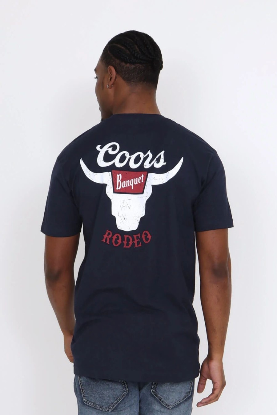 T-Shirts * | Brew City Beer Gear, Inc. Brew City Apparel Coors Banquet Rodeo T-Shirt For Men In Blue | 14870-128C Navy