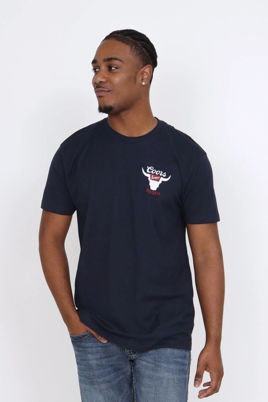 T-Shirts * | Brew City Beer Gear, Inc. Brew City Apparel Coors Banquet Rodeo T-Shirt For Men In Blue | 14870-128C Navy