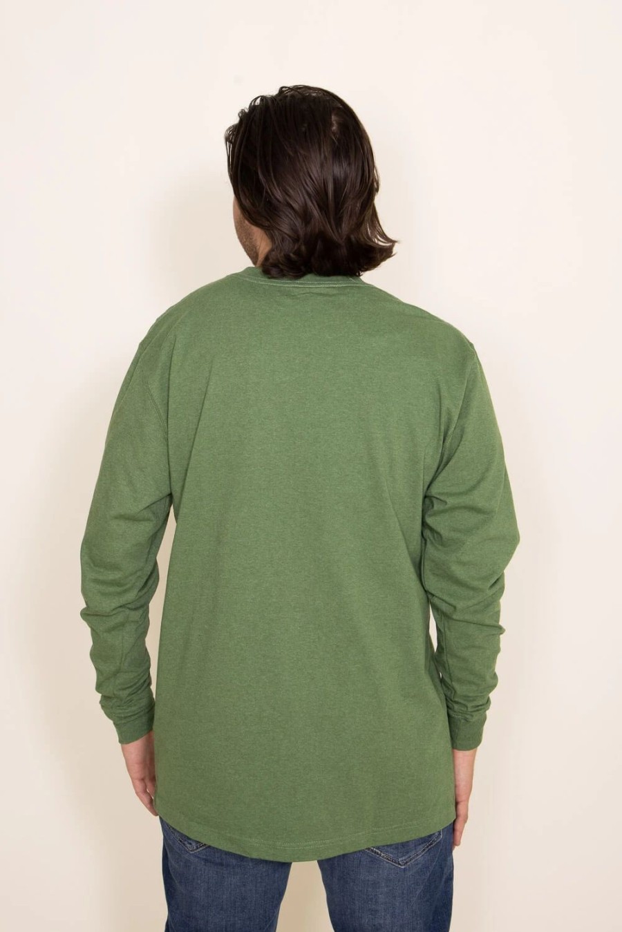 T-Shirts * | Carhartt Loose Fit Graphic Logo Long Sleeve Tee For Men In | 105422-L01 Arborvitae Green