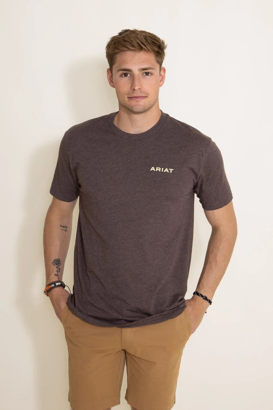 T-Shirts * | Ariat International Ariat Retro Stripe T-Shirt For Men In | 10045286 Brown