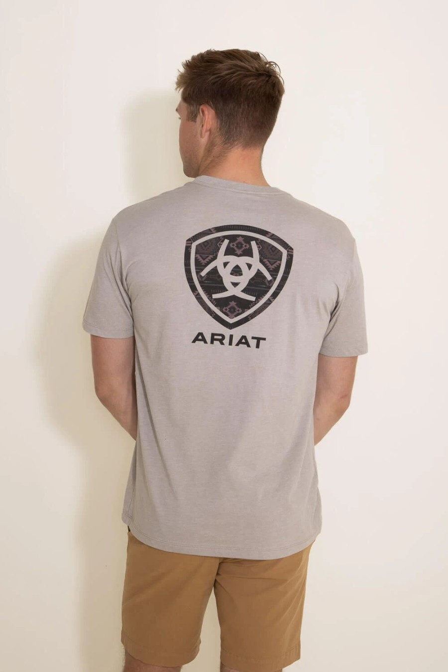 T-Shirts * | Ariat International Ariat Serape Island T-Shirt For Men In Heather | 10045273 Heather Khaki