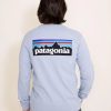 T-Shirts * | Patagonia Men'S Long-Sleeve P-6 Logo Responsibilit-Tee T-Shirt In | 38518-Stme Blue