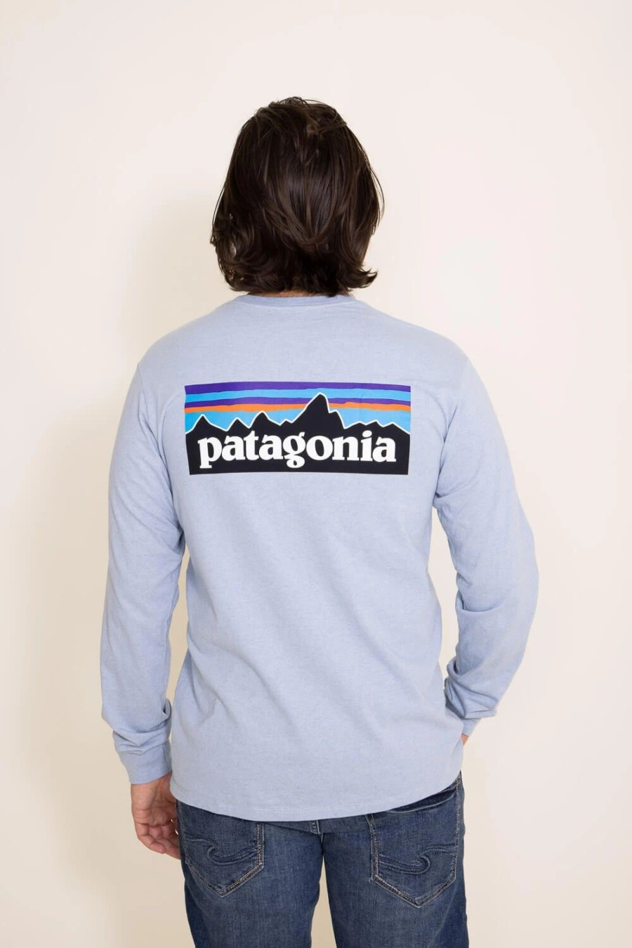 T-Shirts * | Patagonia Men'S Long-Sleeve P-6 Logo Responsibilit-Tee T-Shirt In | 38518-Stme Blue