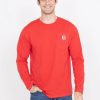 T-Shirts * | Carhartt Long Sleeve Pocket T-Shirt For Men In | 104617-R51 Red