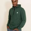 Sweatshirts & Fleece * | 1897 / Brooklyn Cloth Brooklyn Athletics Quarter Zip Intertech Hoodie For Men In Green | Xhmc024F Hunter Green