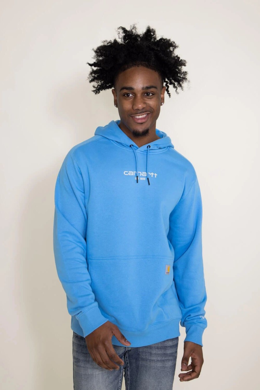 Sweatshirts & Fleece * | Carhartt Lightweight Hoodie For Men In Blue | 105569-Ha6 Azure Blue