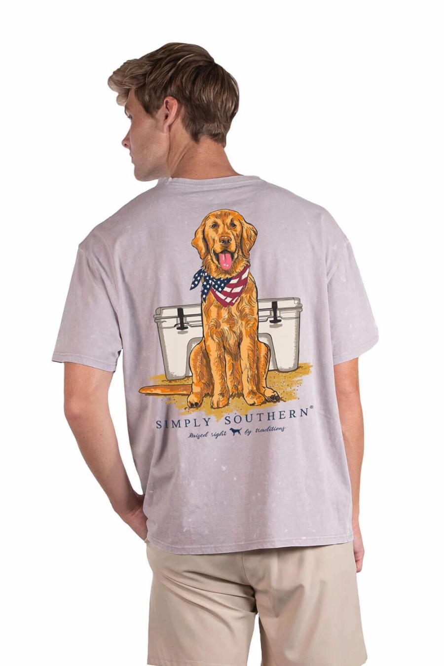 T-Shirts * | Simply Southern Golden Cooler T-Shirt For Men In Grey | Sc-Mn-Ss-Golden Ember