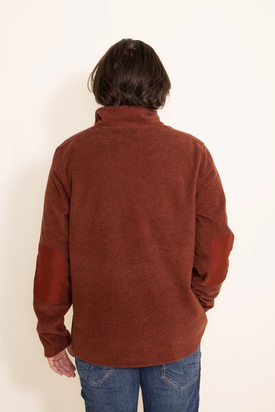 Sweatshirts & Fleece * | Simply Southern Long Sleeve Snap Pullover For Men In Red | Pp-0322-Mn-Snappull Brick