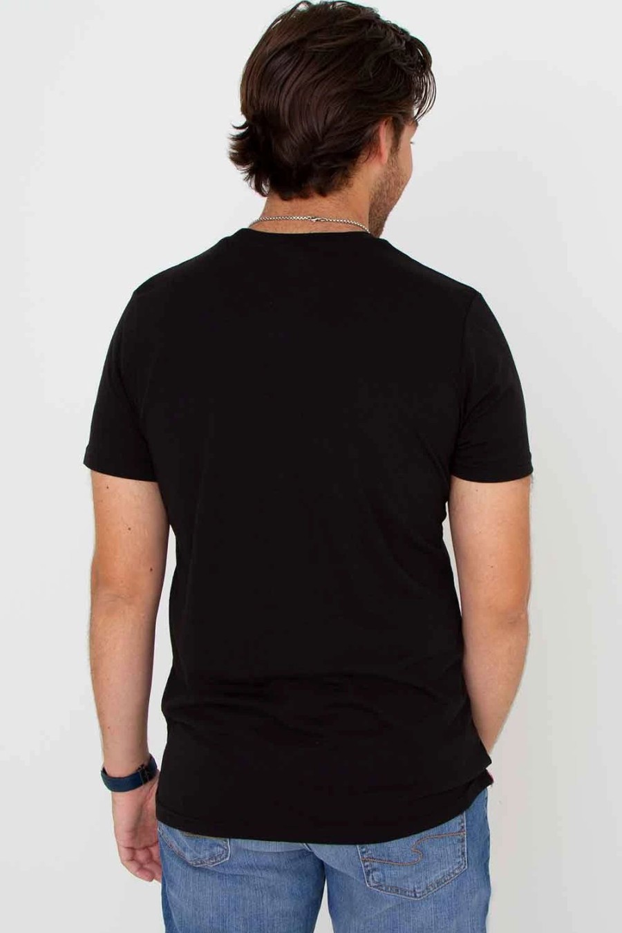 T-Shirts * | Pima Basic Crewneck Tee For Men In | 3750-Trueblack True Black