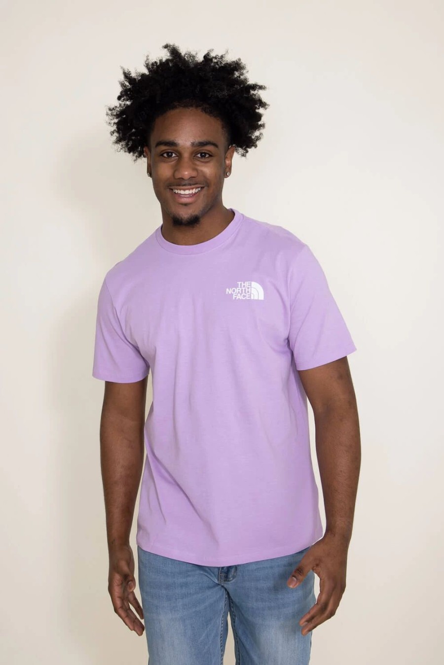 T-Shirts * | The North Face Box Nse T-Shirt For Men In Purple | Nf0A812H-Yk4-Lupineblack Lupine/Tnf Black