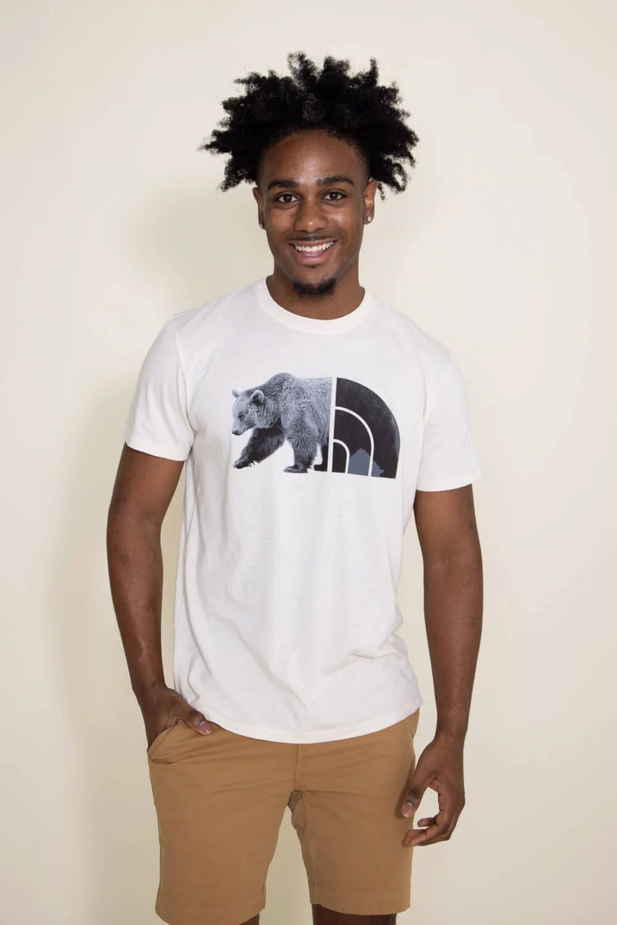 T-Shirts * | The North Face Tri Blend Bear T-Shirt For Men In White | Nf0A812P-R8R Gardenia White Heath