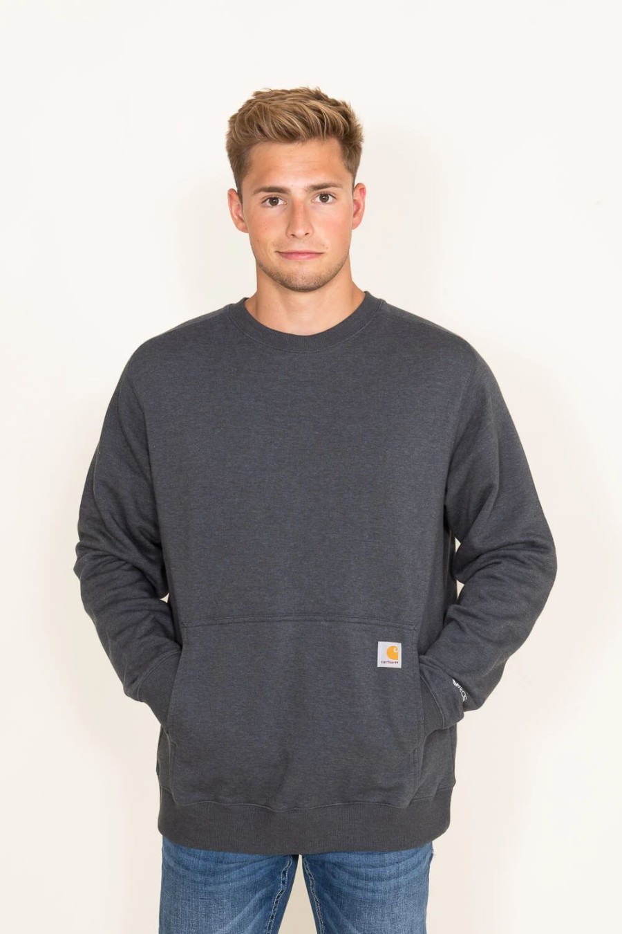 Sweatshirts & Fleece * | Carhartt Force Sweatshirt For Men In Dark Grey | 105568-Crh Carbon Gray