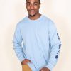 T-Shirts * | Carhartt Loose Fit Long Sleeve Graphic Tee For Men In Blue | K231-H74 Ltblue Lt Blue