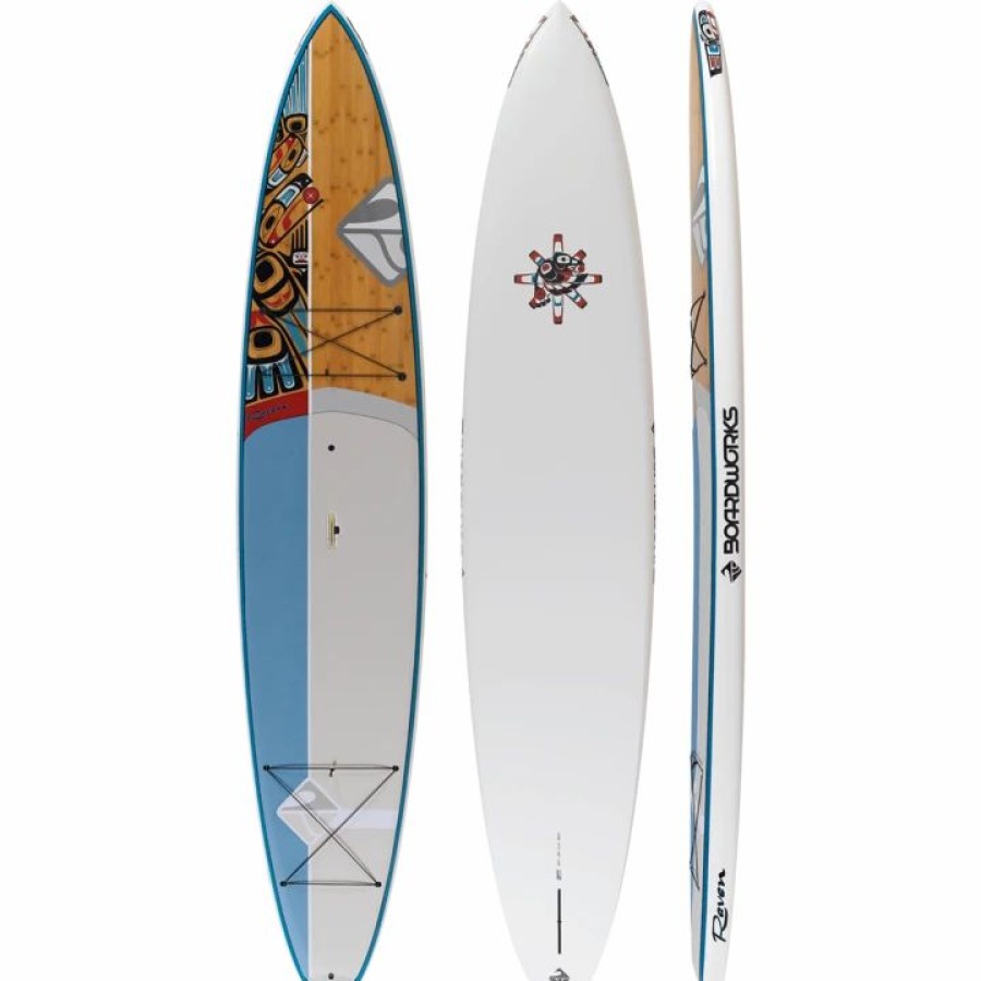 Sup & Kayak * | Boardworks Raven Sup Bamboo/Blue/White