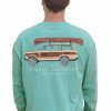 T-Shirts * | Simply Southern Canoe On A Car Long Sleeve T-Shirt For Men In Blue | Sc-Mn-Ls-Canoe Brook